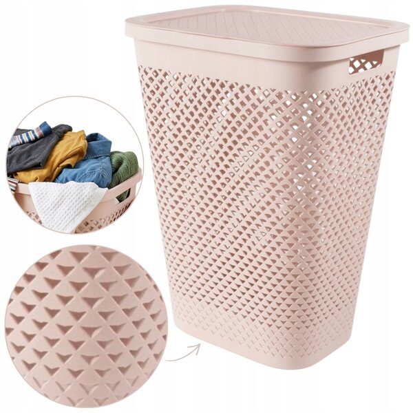 Koš na prádlo Curver PURE 55l růžový