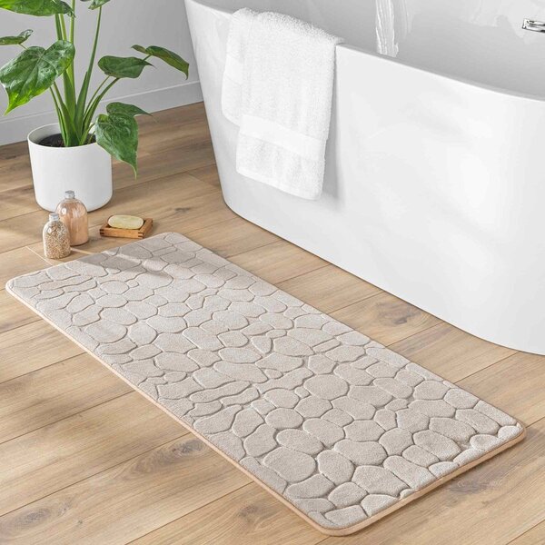 Béžová textilní koupelnová předložka 50x120 cm Ricochet – douceur d'intérieur