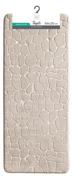 Béžová textilní koupelnová předložka 50x120 cm Ricochet – douceur d'intérieur
