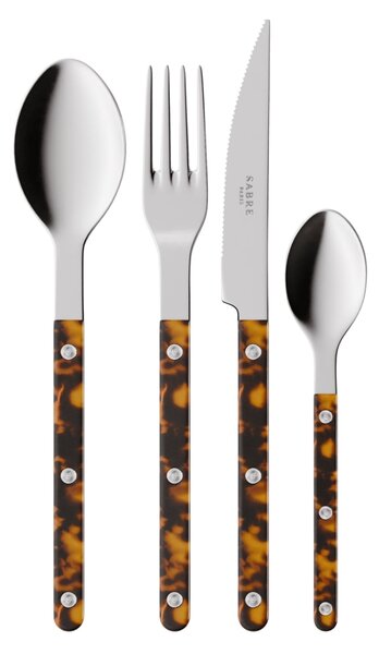 4-dílná sada příborů Bistrot Brillant – Faux Tortoise