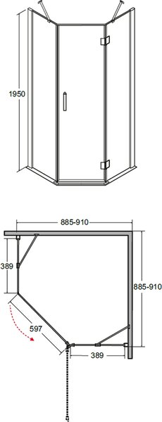 Besco Viva sprchový kout 90x90 cm chrom lesk/průhledné sklo V5P-90-195-C