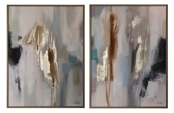 Tištěné/s ručně malovanými prvky obrazy v sadě 2 ks s rámem/na plátně 60x80 cm Gallery – Bizzotto