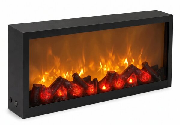 Volně stojící krb TWILUX černý LED 10x57x25 cm bez topné funkce