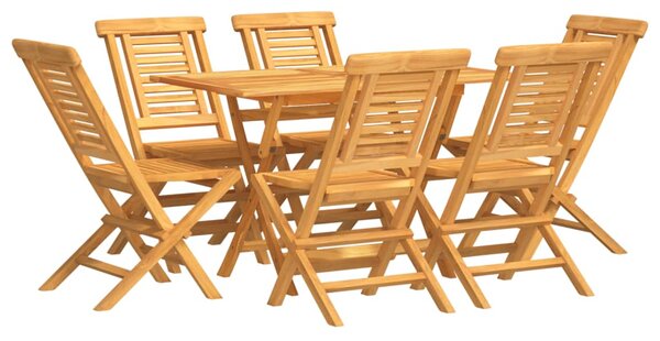 7dílný zahradní jídelní set masivní teakové dřevo 3155000