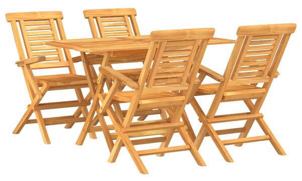 5dílný zahradní jídelní set masivní teakové dřevo 3155001