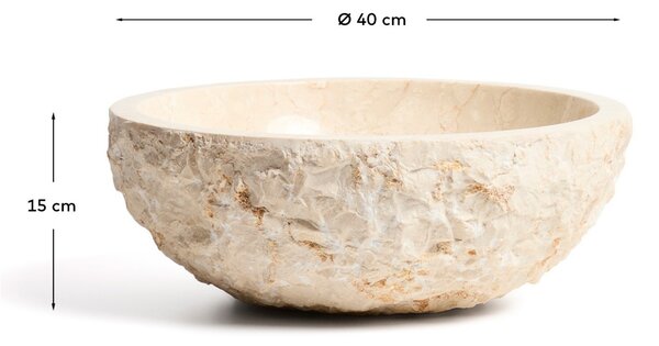 Kave Home Béžové mramorové umyvadlo na desku Orvane Ø 40 cm