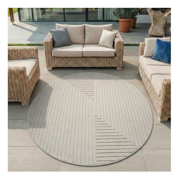 Krémový kulatý vnitřní a venkovní koberec ø 120 cm Nova 1202 – Ayyildiz Carpets