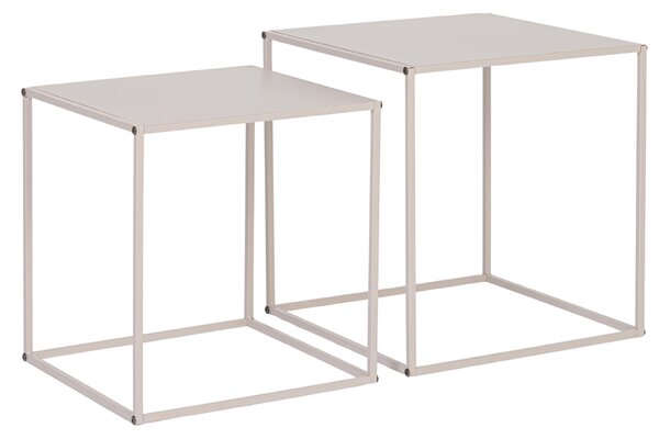 -25 % Dny MOMENTI– Bizzotto Set dvou béžových kovový odkládací stolků Alrik 34x34 / 38x38 cm