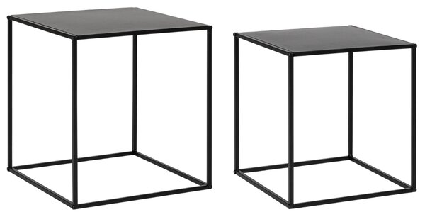 -25 % Dny MOMENTI– Bizzotto Set dvou černých kovový odkládací stolků Alrik 34x34 / 38x38 cm