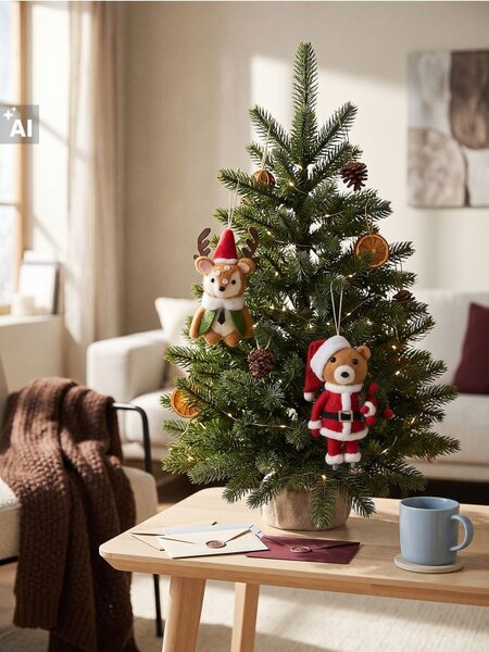 Sinsay - Vánoční závěsné dekorace ve tvaru soba a medvídka v oblečení Santa Clause 2 pack - vícebarevná