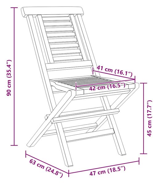 Skládací židle 4 ks 47x63x90 cm masivní teak 3155046
