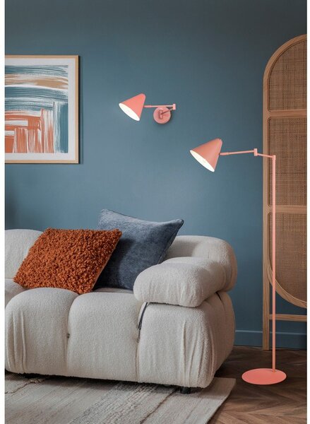 Oranžová stojací lampa s ohybatelnou konstrukcí (výška 126,5 cm) Cosima – Trio