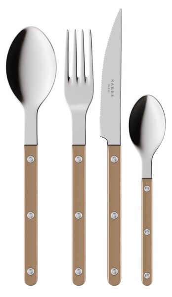 4-dílná sada příborů Bistrot Brillant – Pearly Caramel