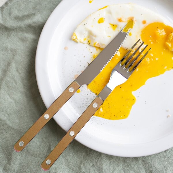 4-dílná sada příborů Bistrot Brillant – Pearly Caramel