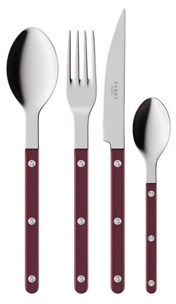 4-dílná sada příborů Bistrot Brillant – Pearly Aubergine