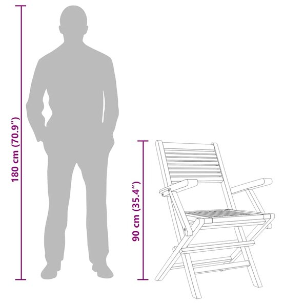 Skládací židle 6 ks 55x62x90 cm masivní teak 3155068