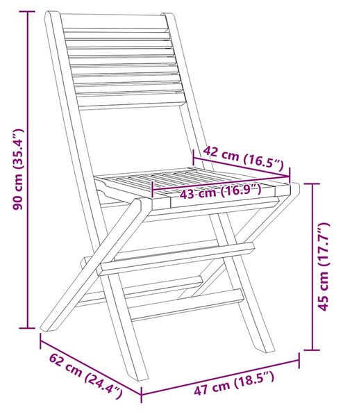 Skládací židle 4 ks 47x62x90 cm Masivní teak 3155064