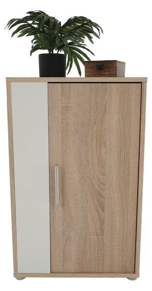 KONDELA Obývací stěna, dub sonoma / bílá, KEVIN