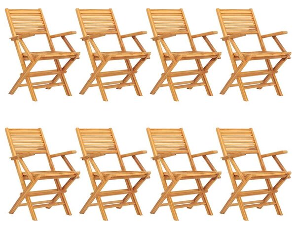 Skládací židle 8 ks 55x62x90 cm masivní teak 3155069