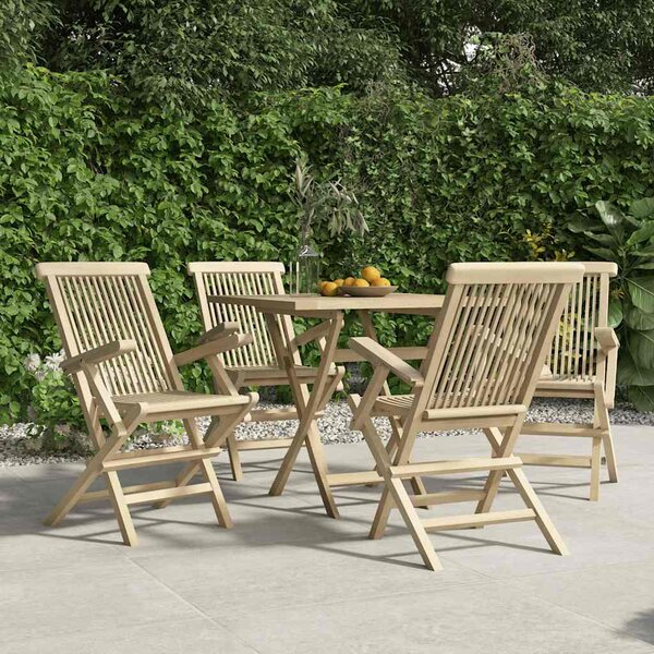 Skládací židle 4 ks, šedé, 56x61x89 cm, masivní teak 3155070