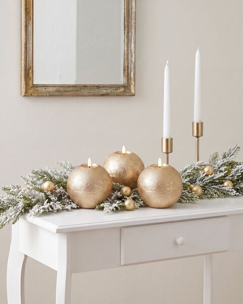 Sada 3 LED svíček AMBROSIA 11 cm Zlatá