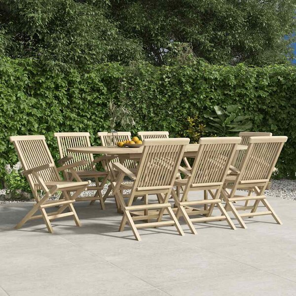 Skládací židle 8 ks, šedé, 56x61x89 cm, masivní teak 3155072