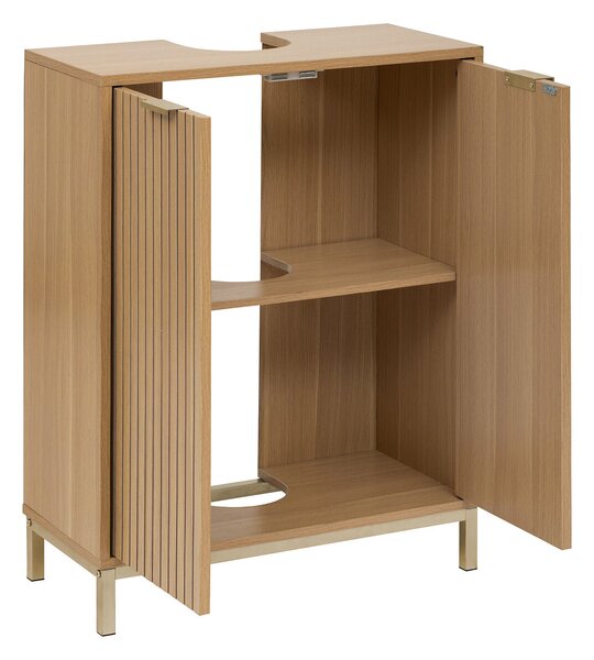 SKŘÍŇKA POD UMYVADLO NA DESKU MDF 60X28,5X80 CM HNĚDÁ