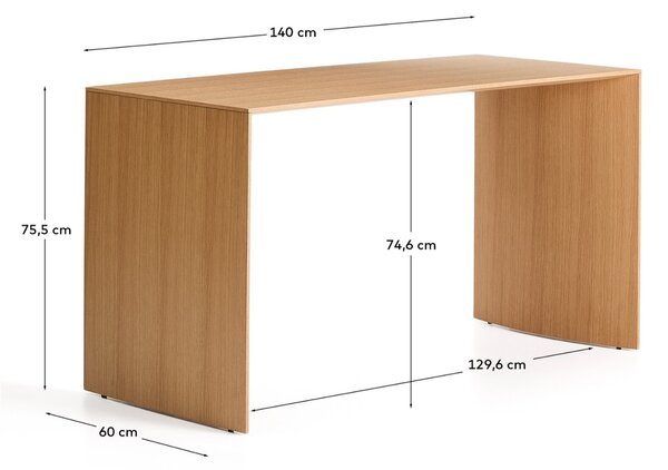 Kave Home Dubový pracovní stůl Litto 140 x 60 cm
