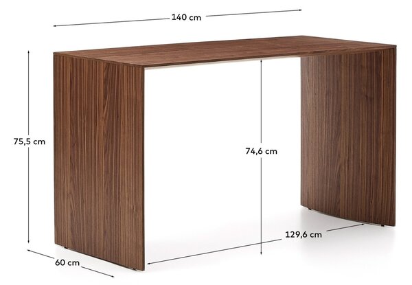 Kave Home Ořechový pracovní stůl Litto 140 x 60 cm