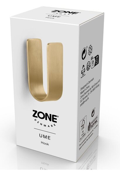 Nástěnný háček nerezový ve zlaté barvě Ume – Zone