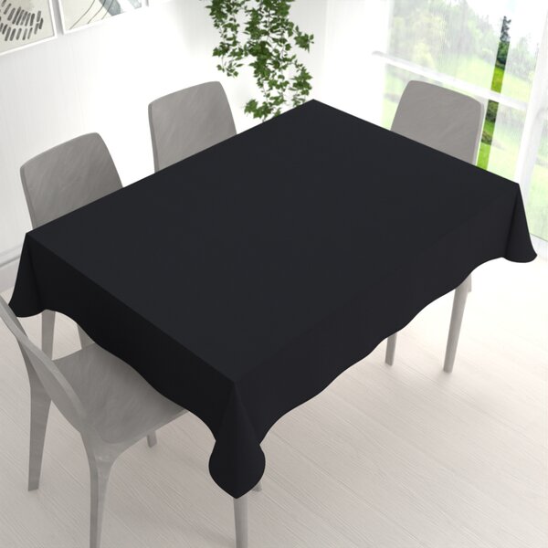 Biante Obdélníkový bavlněný saténový ubrus ST-006 Černý 50x100 cm