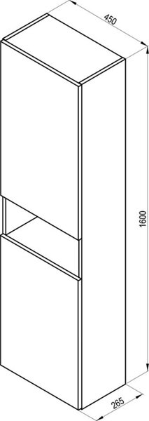 Ravak Natural skříňka 45x26x160 cm boční závěsná bílá X000001789