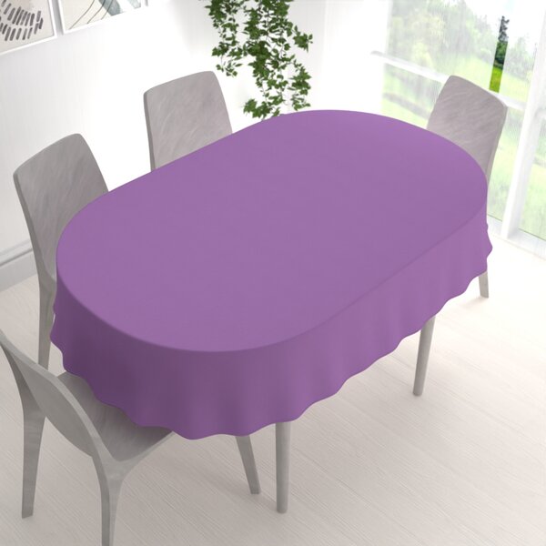 Biante Oválný bavlněný saténový ubrus ST-009 Levandulový 100x140 cm