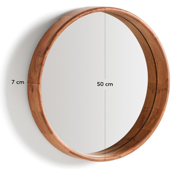 Kave Home Dřevěné závěsné zrcadlo Berale Ø 50 cm