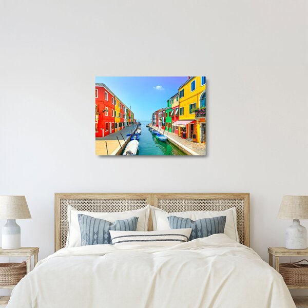 Skleněný obraz - Ostrov Burano, Benátky, Itálie (70x50 cm)