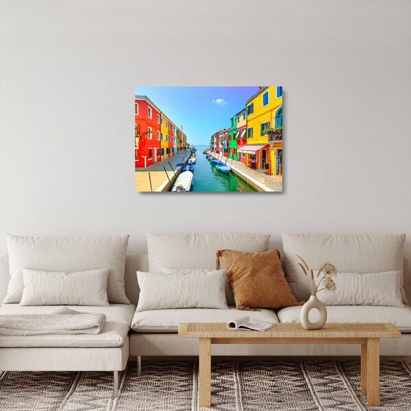 Skleněný obraz - Ostrov Burano, Benátky, Itálie (70x50 cm)