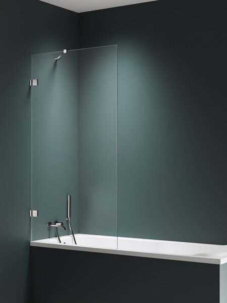 New Trendy Avexa Nickel Brushed vanová zástěna 100 cm jednodílný kartáčovaný/čiré sklo EXK-8743