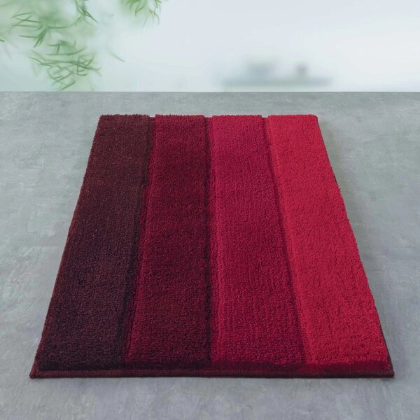 Spirella koupelnová předložka FOUR, červená, polyester, protiskluzová, 60 x