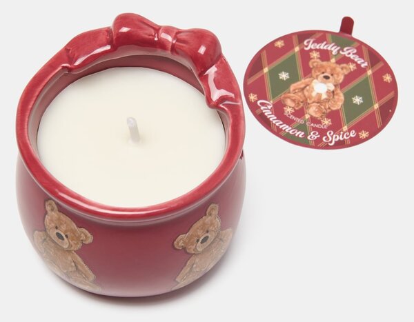 Sinsay - Vánoční vonná svíčka s potiskem medvídků Cinnamon - světle fialová