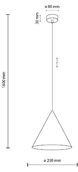 TK Lighting Cono závěsné svítidlo 1x15 W černá 6630