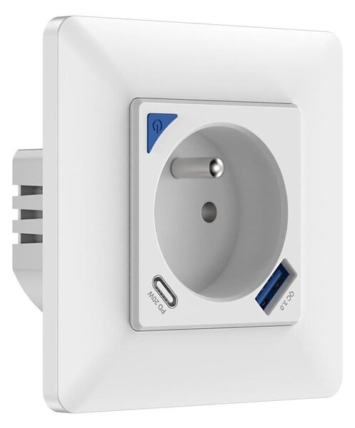 Immax NEO 07800L - Chytrá zásuvka 16A/230V + 1xUSB-A+1xUSB C