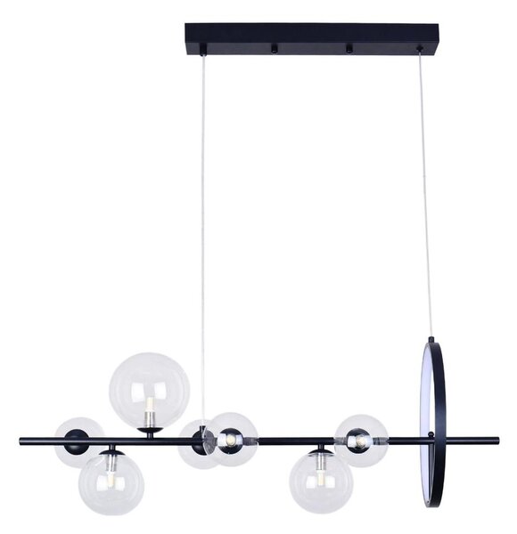 LED Lustr na lanku HYBRID LED/15W/230V + 7xG9/6W 4000K černá