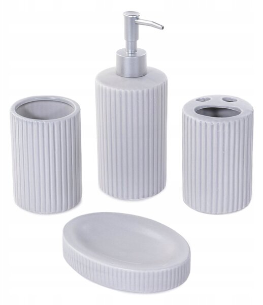 Sada koupelnových doplňků Bathroom Solutions, 4 díly, šedá