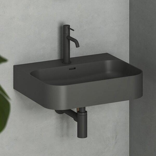 Ravak Ceramic umyvadlo 55.3x45.2 cm obdélníkový klasický antracitová matný XJX03155005