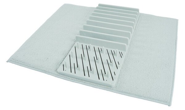 Světle modrá plastová odkapávací podložka na nádobí 50x38 cm – Homéa