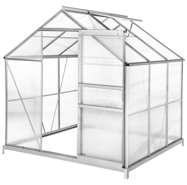 Tectake Hliníkový skleník se základem, UV-odolný - průhledná