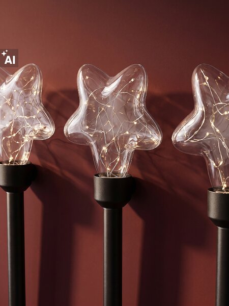 Sinsay - Sada zapichovacích LED zahradních světel s motivem hvězdičky 3 pack - černá