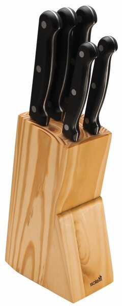 Sada nožů SOLA KNIFE v dřevěném bloku, 6 ks