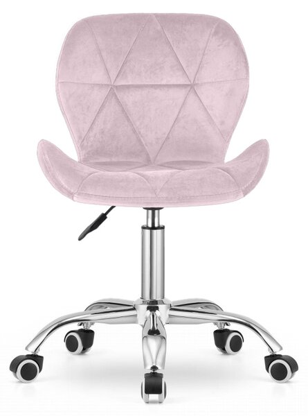 Pudrově růžové kancelářské křeslo AVOLA VELVET
