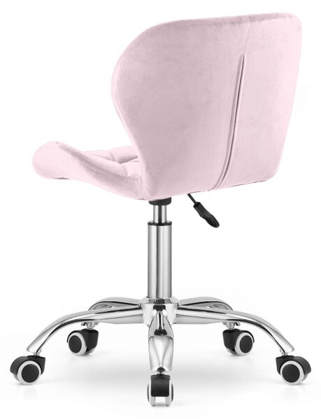 Pudrově růžové kancelářské křeslo AVOLA VELVET
